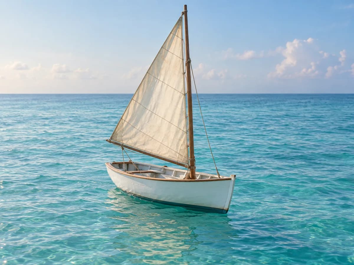 Voile et cordage sur un fond neutre