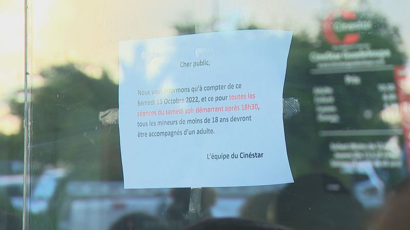 Note affichée sur les caisses du Cinestar