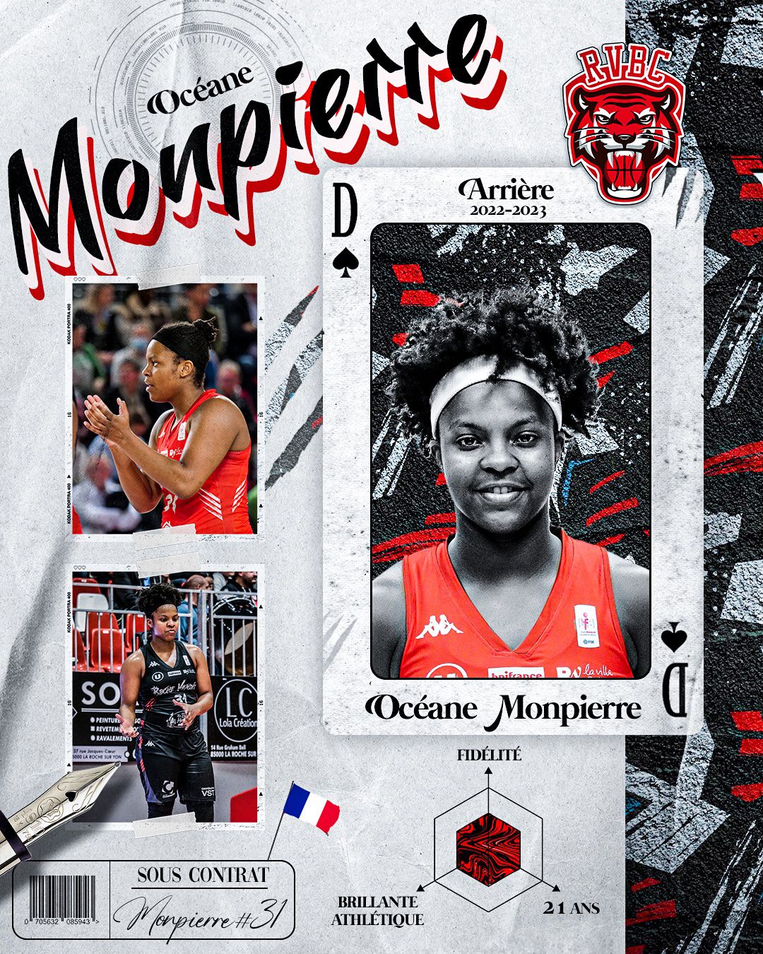 La basketteuse guadeloupéenne Océane Monpierre.